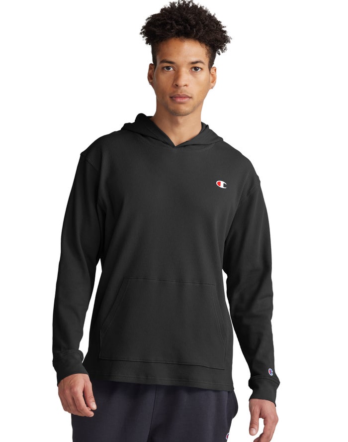 Sudadera Con Capucha Champion Hombre Mexico - Waffle Negras - 38957-FAXI